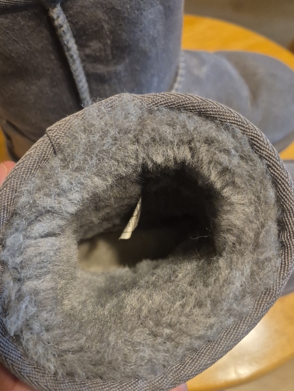 Ugg Gray With Shiny Back Suede Leather Boots - Picture 9 of 12